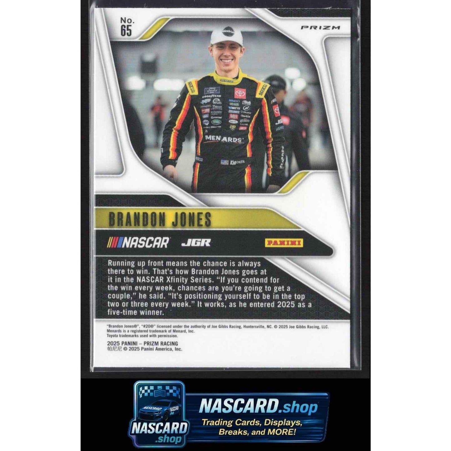 2025 Panini Prizm #65 Brandon Jones White Sparkle