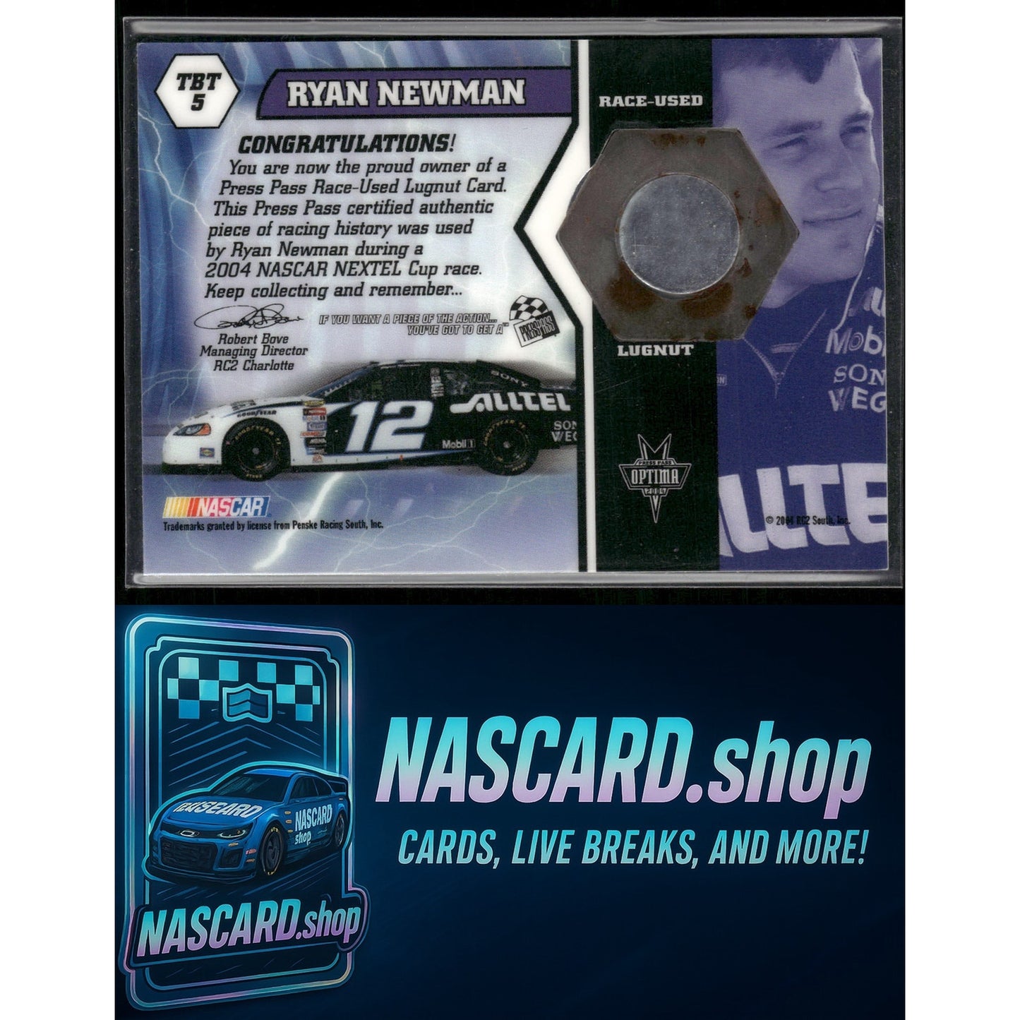 2004 Press Pass Optima #TBT 5 Ryan Newman Thunder Bolts Cars #/120 - NASCARD.shop