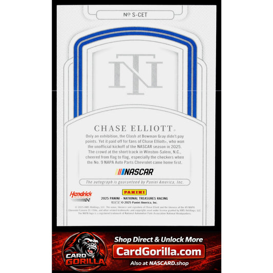 2025 Panini National Treasures #S-CET Chase Elliott Signatures #/99