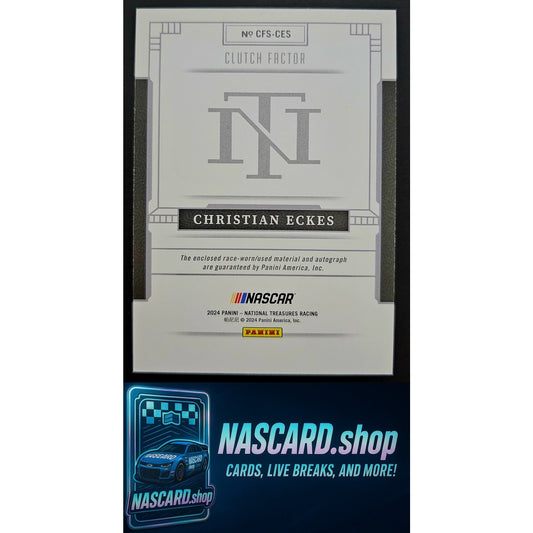 2024 National Treasures Christian Eckes Clutch Factor Signatures Green #1/5 - NASCARD.shop