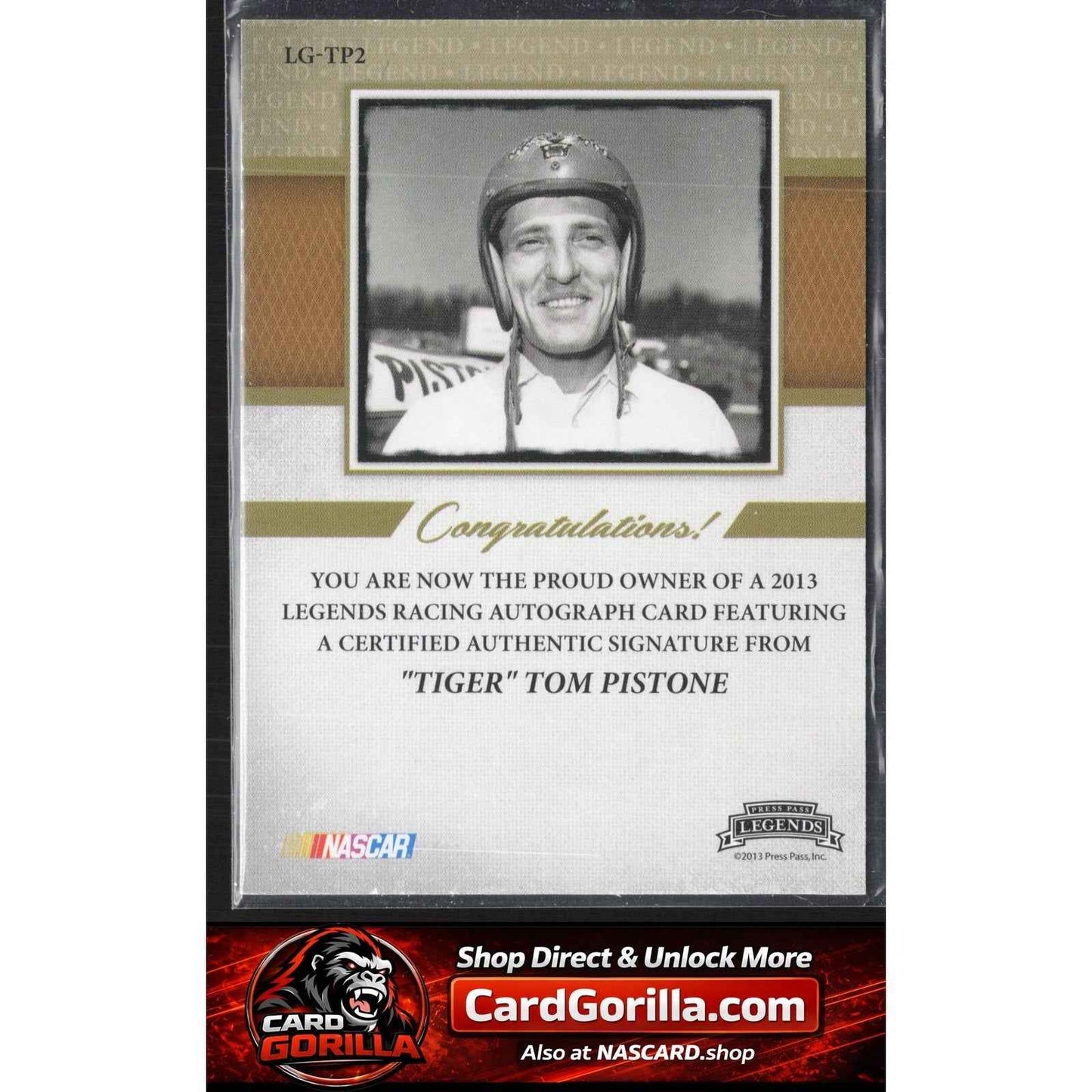 2013 Press Pass Legends #LG-TP2 Tom Pistone Autographs Gold #/50