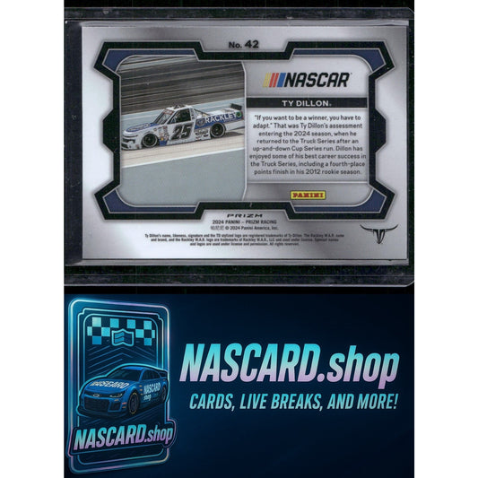 2024 Panini Prizm #42 Ty Dillon White Sparkle - NASCARD.shop