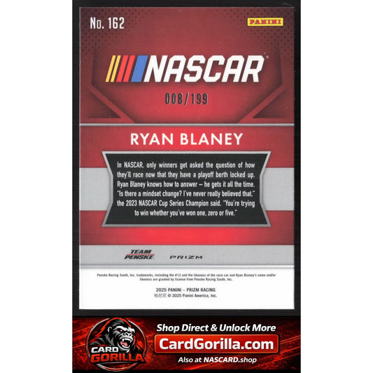 2025 Panini Prizm #162 Ryan Blaney Blue #/199