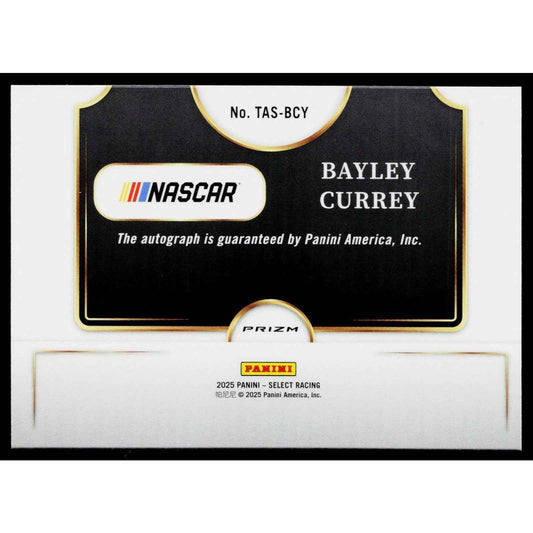 2025 Panini Select #TAS-BCY Bayley Currey Trackside Action Signatures