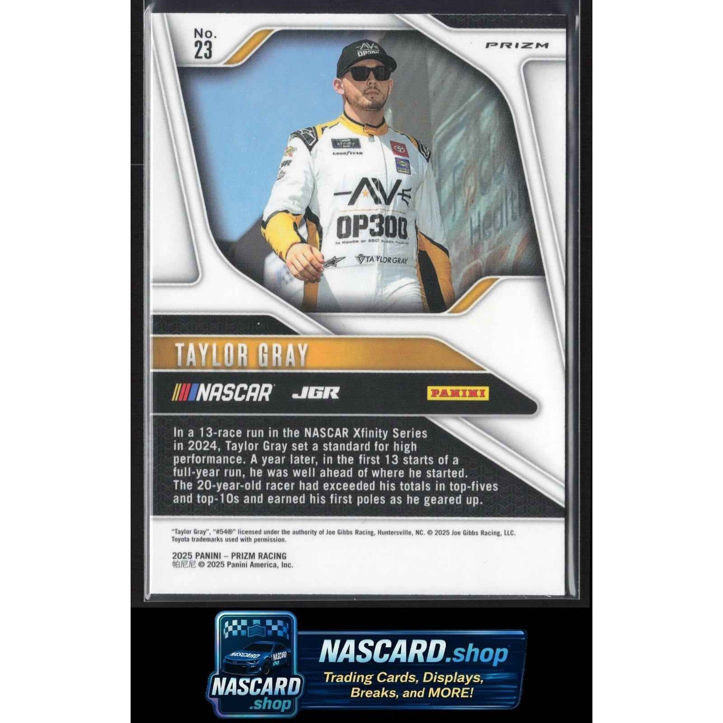 2025 Panini Prizm #23 Taylor Gray White Sparkle