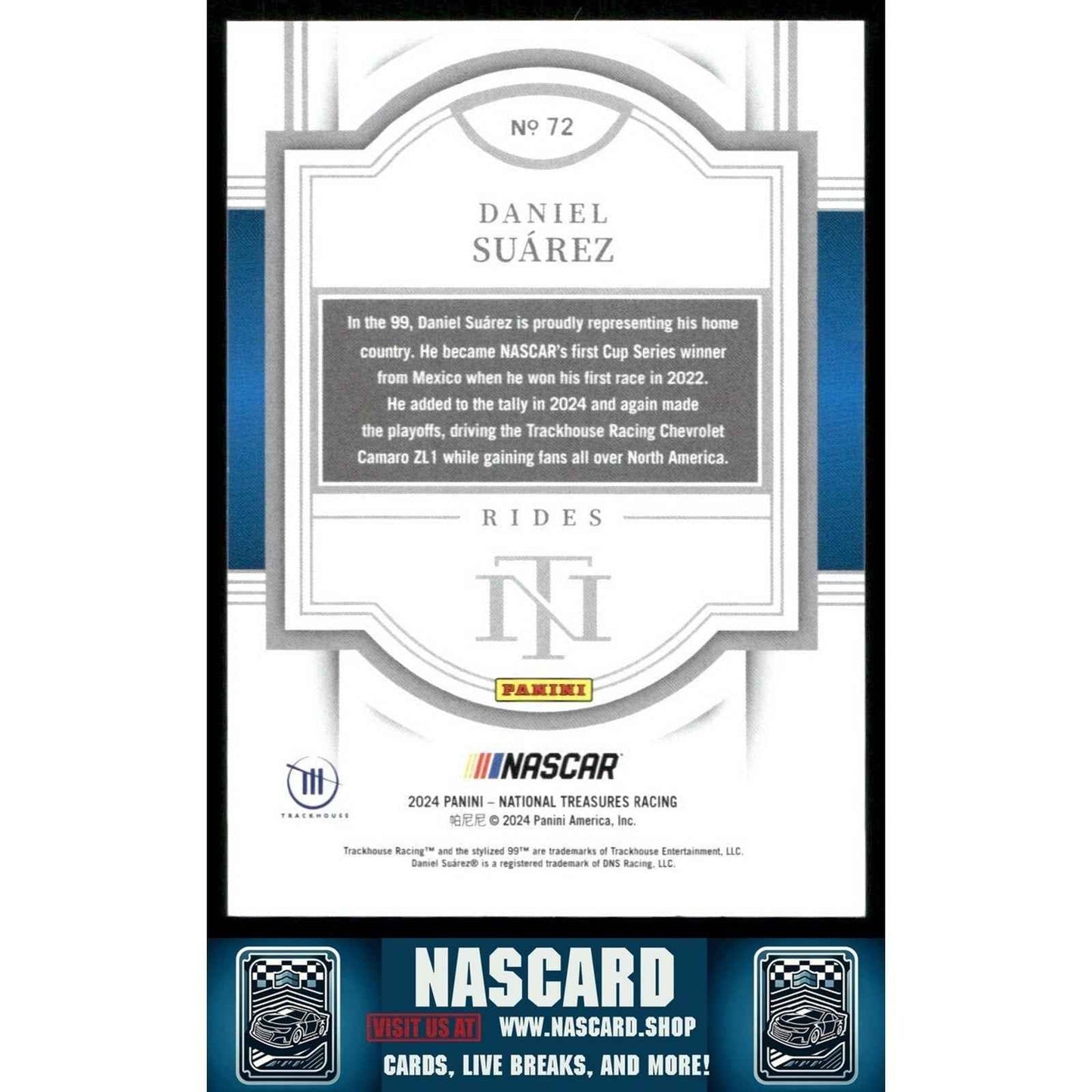 2024 National Treasures Rides Holo SIlver Daniel Suarez /25