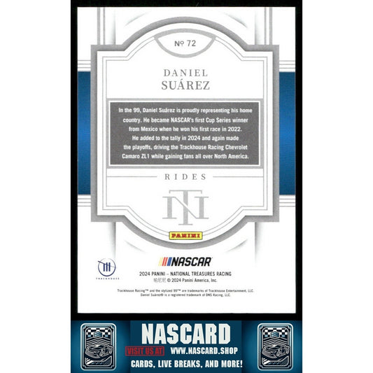 2024 National Treasures Rides Holo SIlver Daniel Suarez /25 - NASCARD.shop