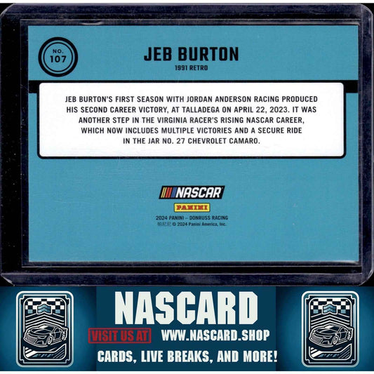 2024 Donruss #107 Jeb Burton Purple #/99