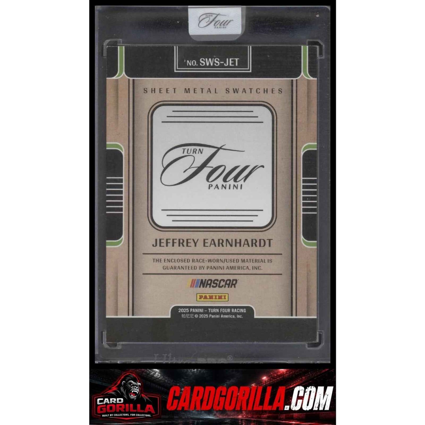 2025 Panini Turn Four #SWS-JET Jeffrey Earnhardt Sheet Metal Swatches Red #/25