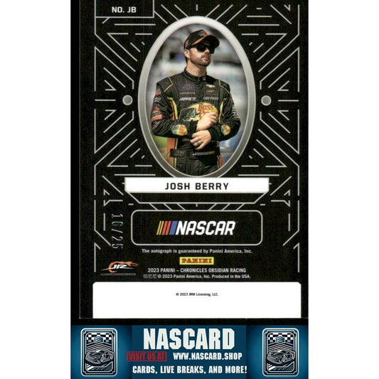 2023 Panini Chronicles - Obsidian Signatures Electric Etch Pink Josh Berry /25 - NASCARD.shop