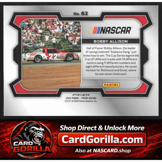2024 Panini Prizm #62 Bobby Allison White Sparkle