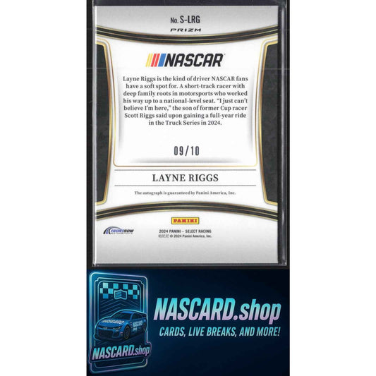 2024 Panini Select #S-LRG Layne Riggs Signatures Gold Prizms #/10 RC