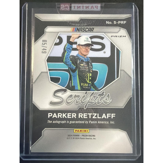 2024 Panini Prizm Parker Retzlaff #S-PRF Scripts Blue Prizms 5/49 Auto