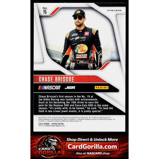 2025 Panini Prizm #15 Chase Briscoe White Sparkle