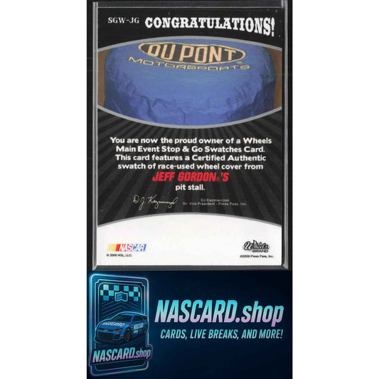 2009 Wheels Main Event Jeff Gordon Stop and Go Swatches-Wheel Cover-Red #/25