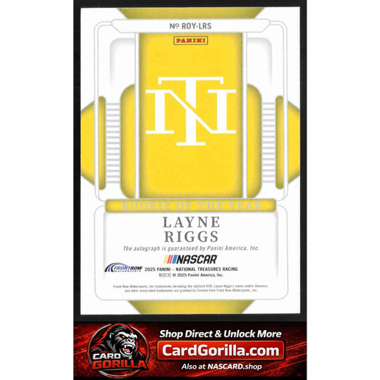 2025 National Treasures Layne Riggs Rookie Of The Year Auto Holo Silver #/25