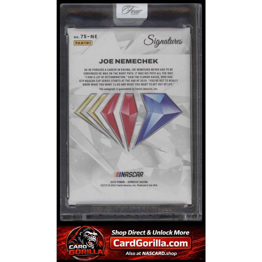 2025 Panini Turn Four #75-NE Joe Nemechek NASCAR 75th Anniversary Signatures