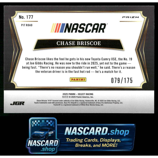 2025 Panini Select #177 Chase Briscoe Blue Prizms #/175