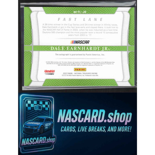 2022 Panini National Treasures #FL-JR Dale Earnhardt Jr Fast Lane #/20