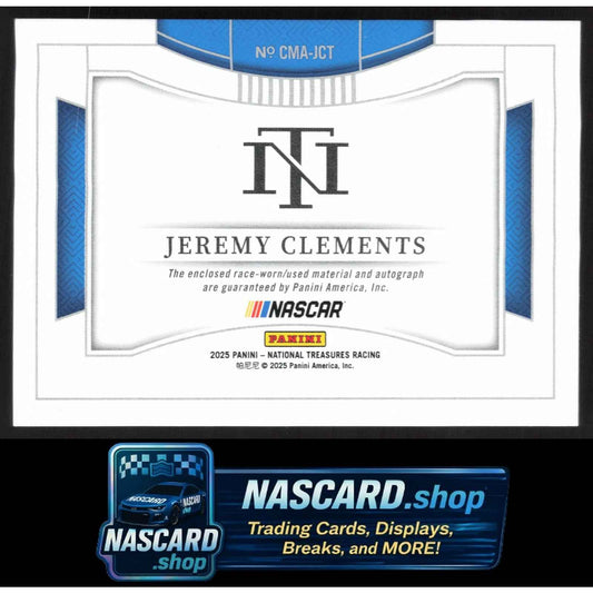 2025 National Treasures Jeremy Clements Colossal Material Auto Holo Gold #01/10