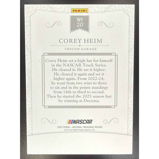 2025 Panini National Treasures Corey Heim #20 2016 Throwback 23/35