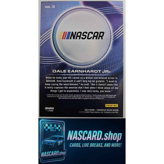 2023 Panini Chronicles #3 Dale Earnhardt Jr Recon Holo Silver #10/10