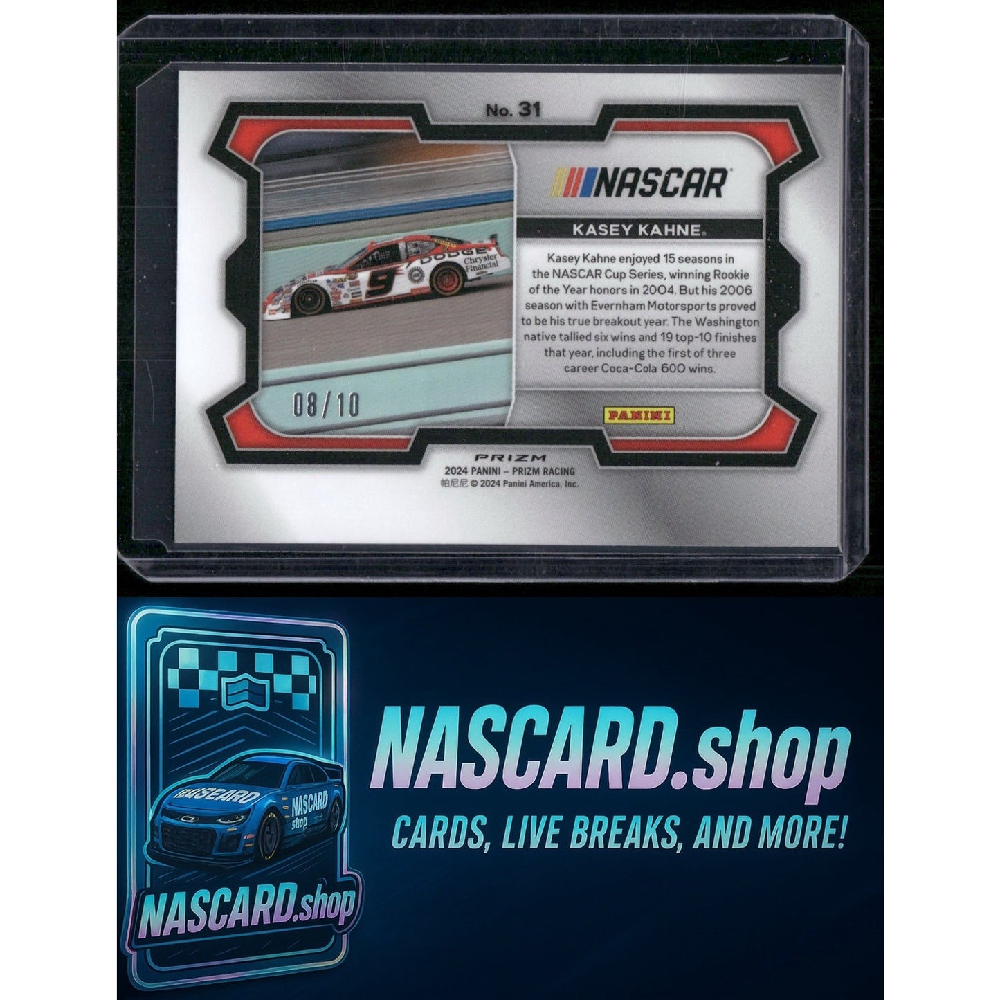 2024 Panini Prizm #31 Kasey Kahne Blue Shimmer #/10