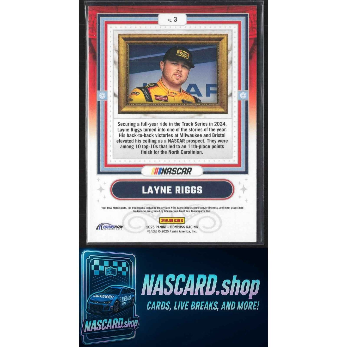 2025 Donruss #3 Layne Riggs Coming Attractions Gold Ice #/10