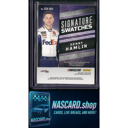 Denny Hamlin 2023 Prime Signature Swatches Red #/25 - NASCARD.shop