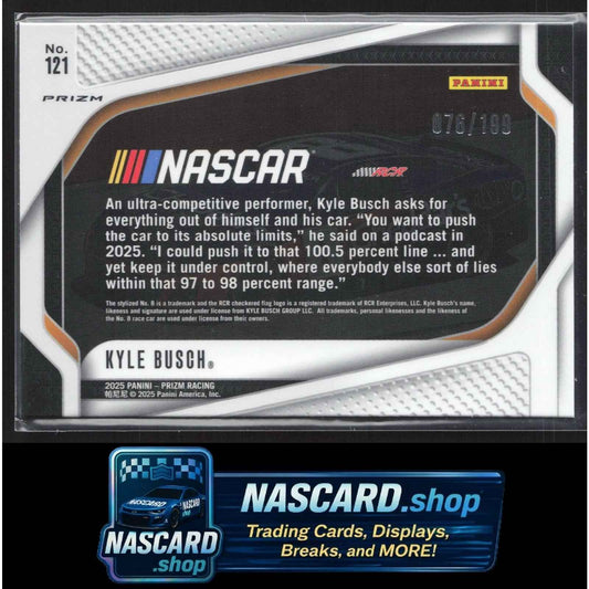 2025 Panini Prizm #121 Kyle Busch Blue #/199