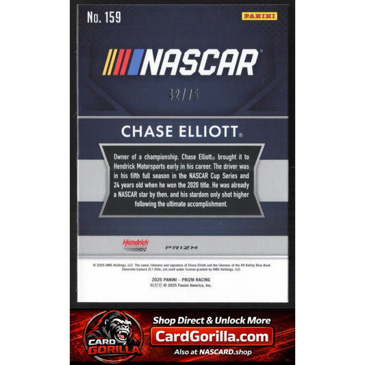 2025 Panini Prizm #159 Chase Elliott Checkered Flag #/75