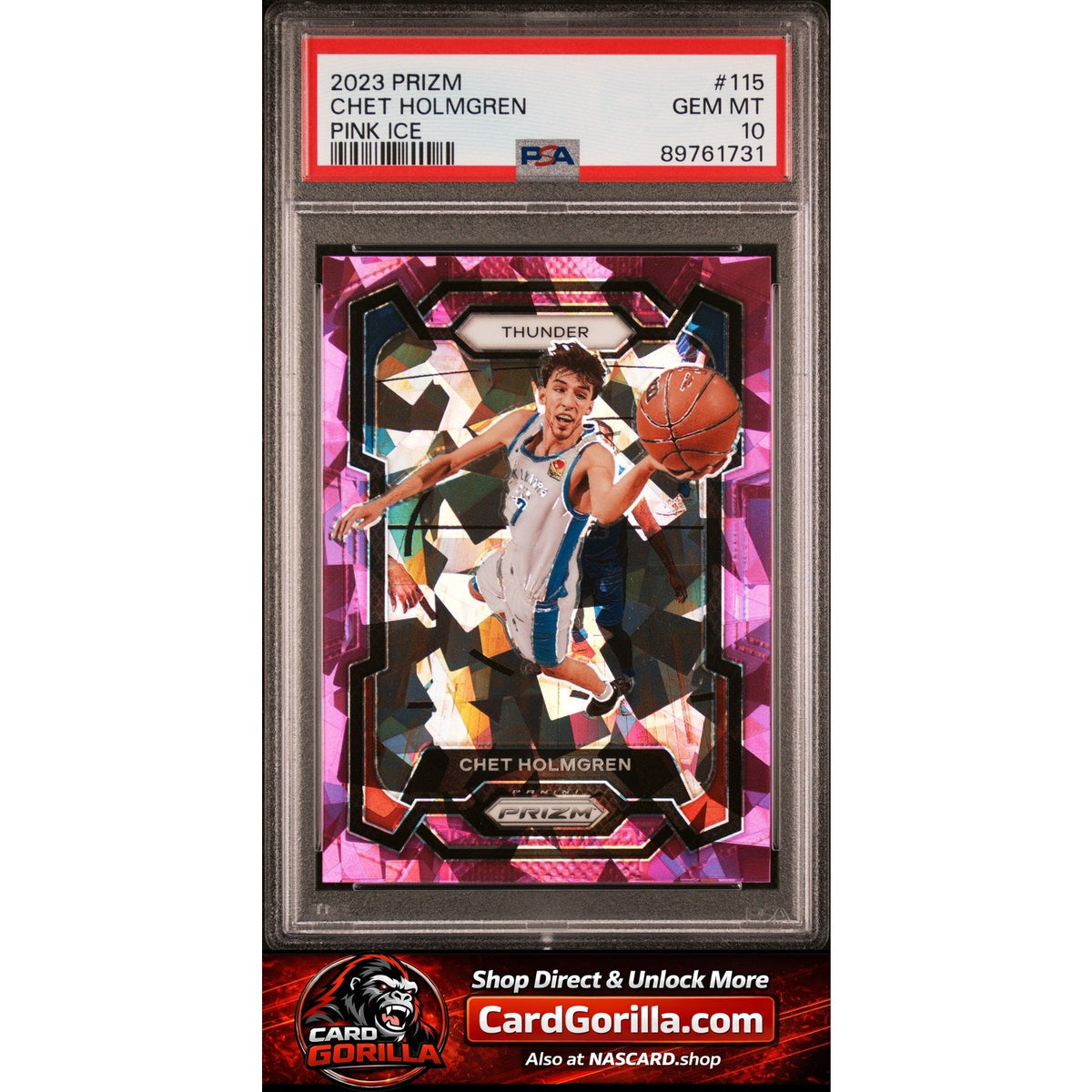 2023 Panini Prizm #115 Chet Holmgren Pink Ice PSA 10