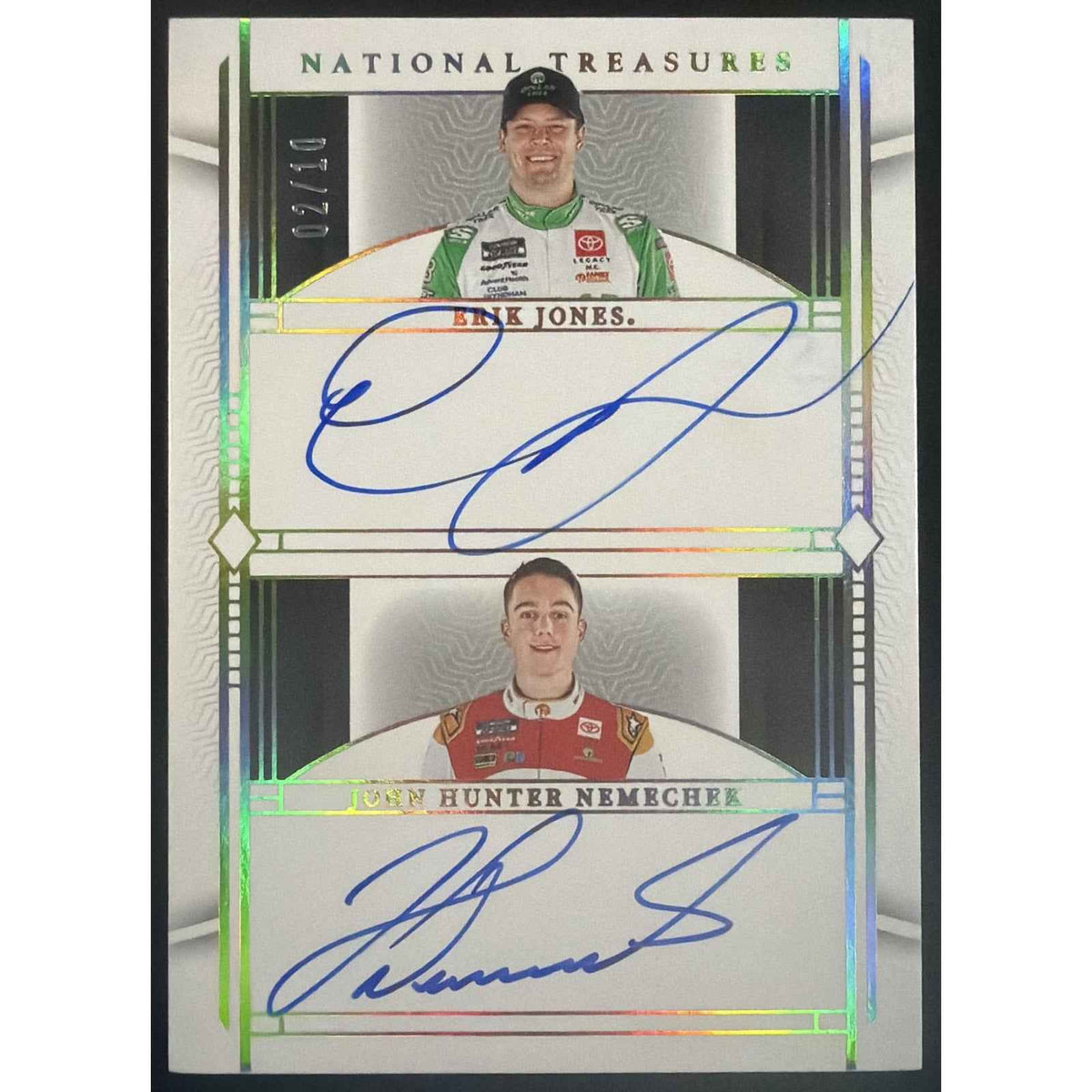 2024 National Treasures Erik Jones John Hunter Nemechek Dual Auto Holo Gold /10