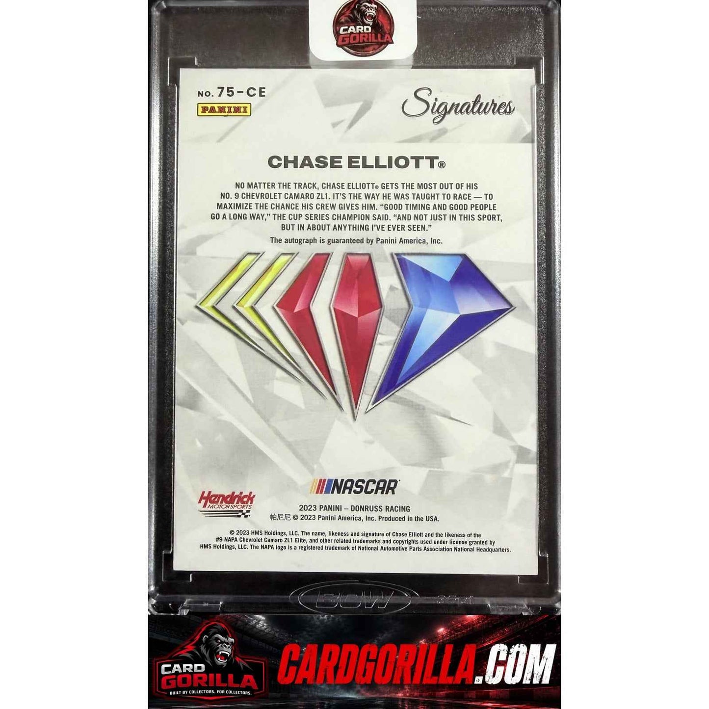 2026 Donruss Chase Elliott NASCAR 75th Anniversary Signatures Holo Platinum #1/1
