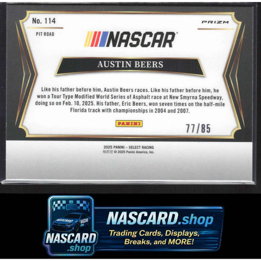 2025 Panini Select #114 Austin Beers Purple Prizms
