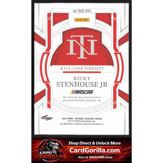 2025 Panini National Treasures Ricky Stenhouse Jr Race Used Firesuit Blue #/75