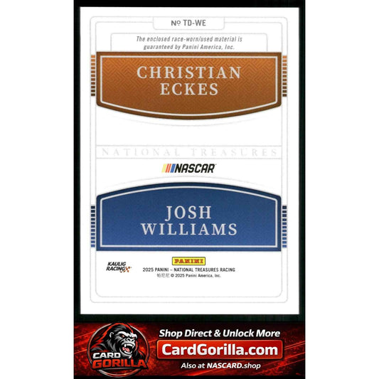 2025 Panini National Treasures Christian Eckes/Josh Williams Team Duals #/75