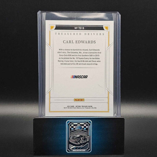 2023 Panini National Treasures Treasured Drivers Holo Gold Carl Edwards /10 - NASCARD.shop