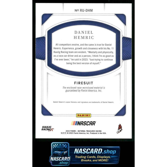 2023 Panini National Treasures #RU-DHM Daniel Hemric Race Used Sheet Metal #/99