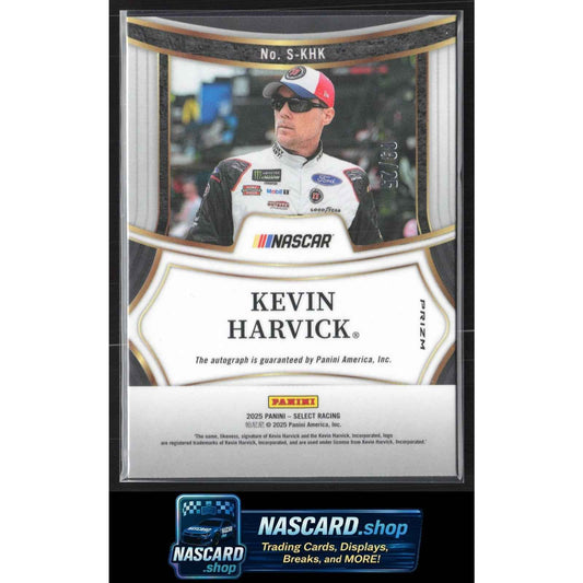 2025 Panini Select #S-KHK Kevin Harvick Signatures Tie-Dye Prizms #/25