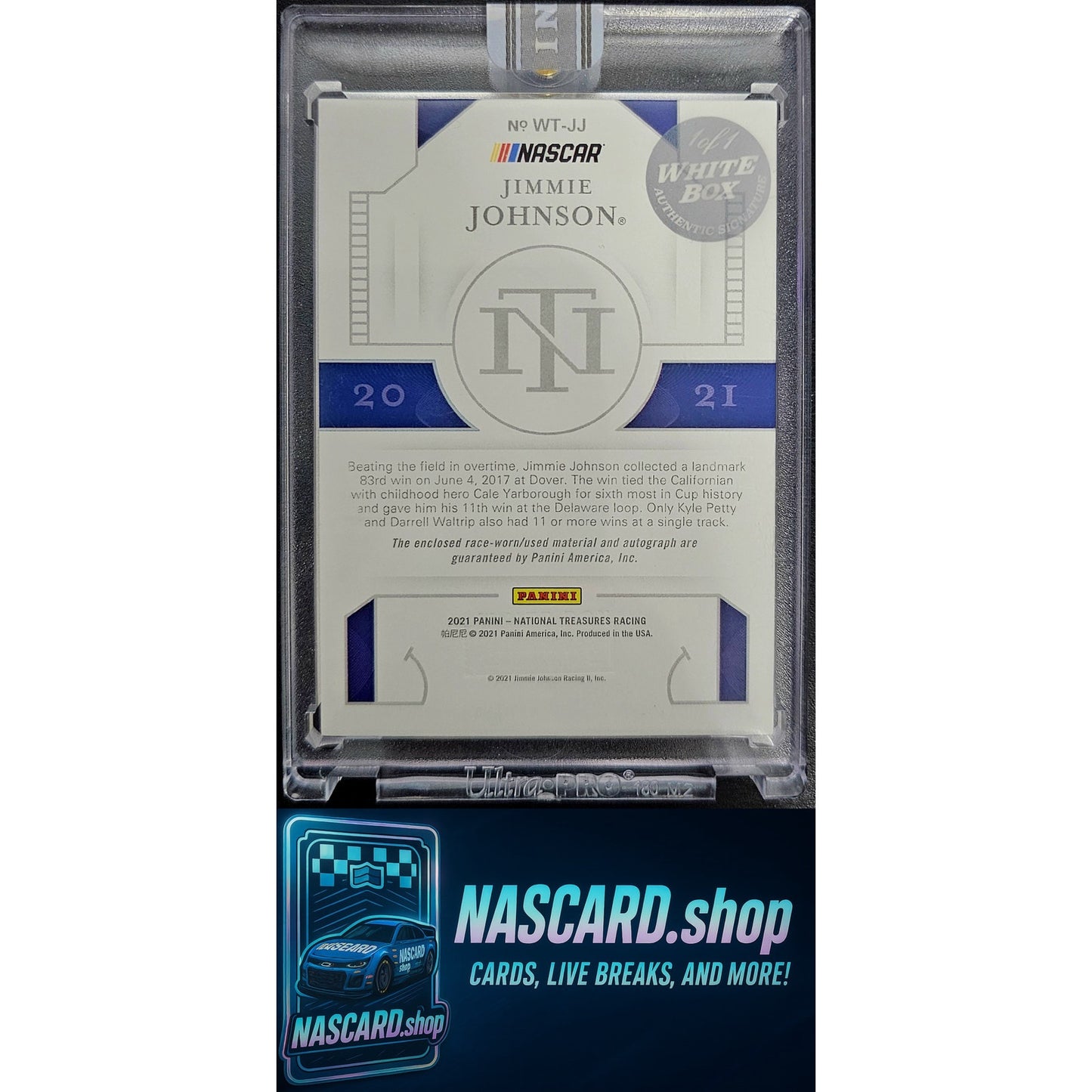 2021 National Treasures White Box Winning Touch Jimmie Johnson 1/1 - Card Gorilla