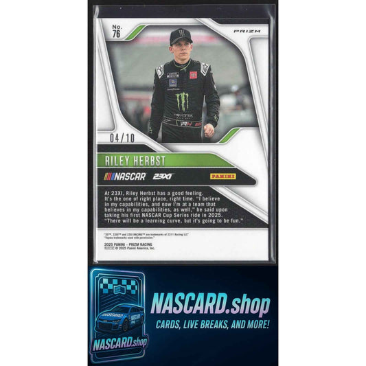 2025 Panini Prizm #76 Riley Herbst FOTL Blue Shimmer #/10
