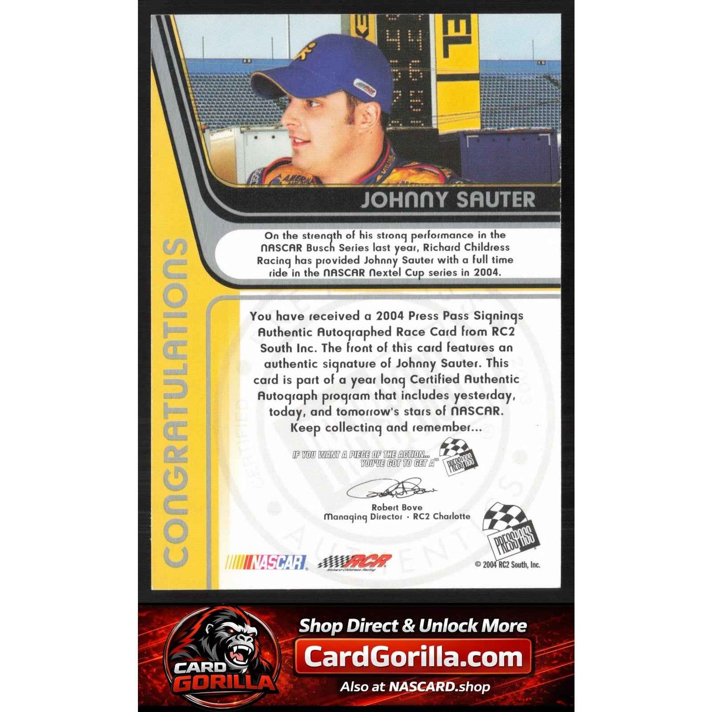 2004 Press Pass #NNO Johnny Sauter Signings