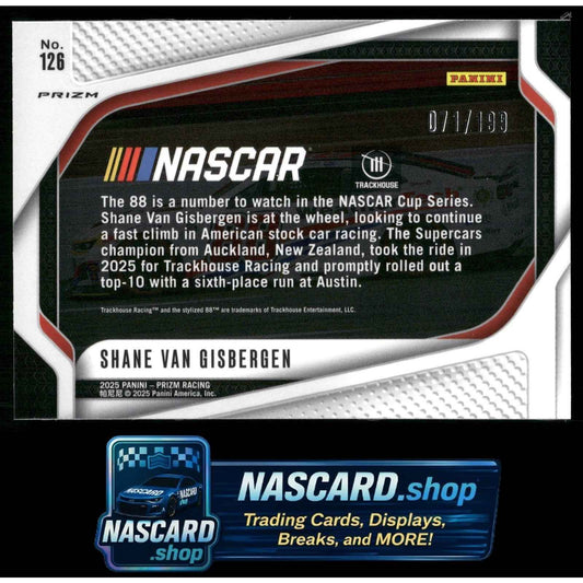 2025 Panini Prizm #126 Shane Van Gisbergen Blue #/199
