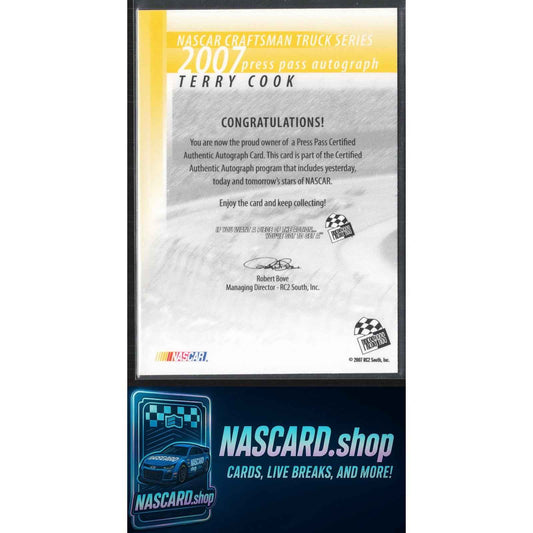 2007 Press Pass #NNO Terry Cook Autographs