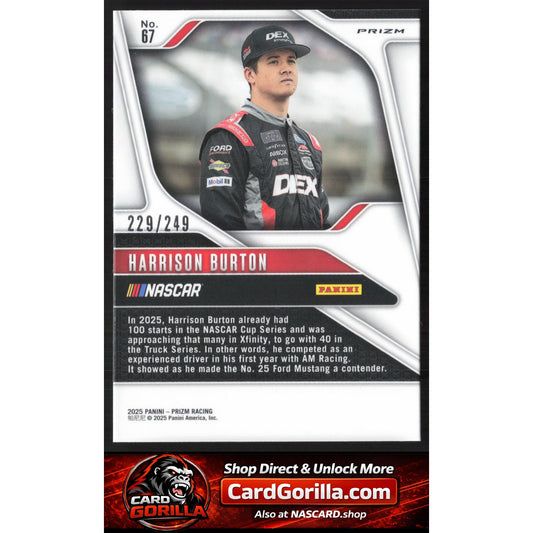2025 Panini Prizm #67 Harrison Burton Red #/249