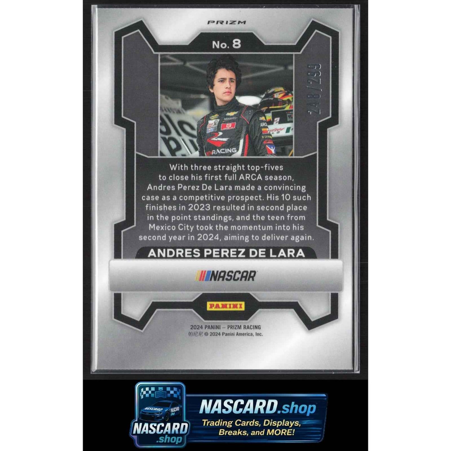 2024 Panini Prizm #8 Andres Perez De Lara Red #/299 RC