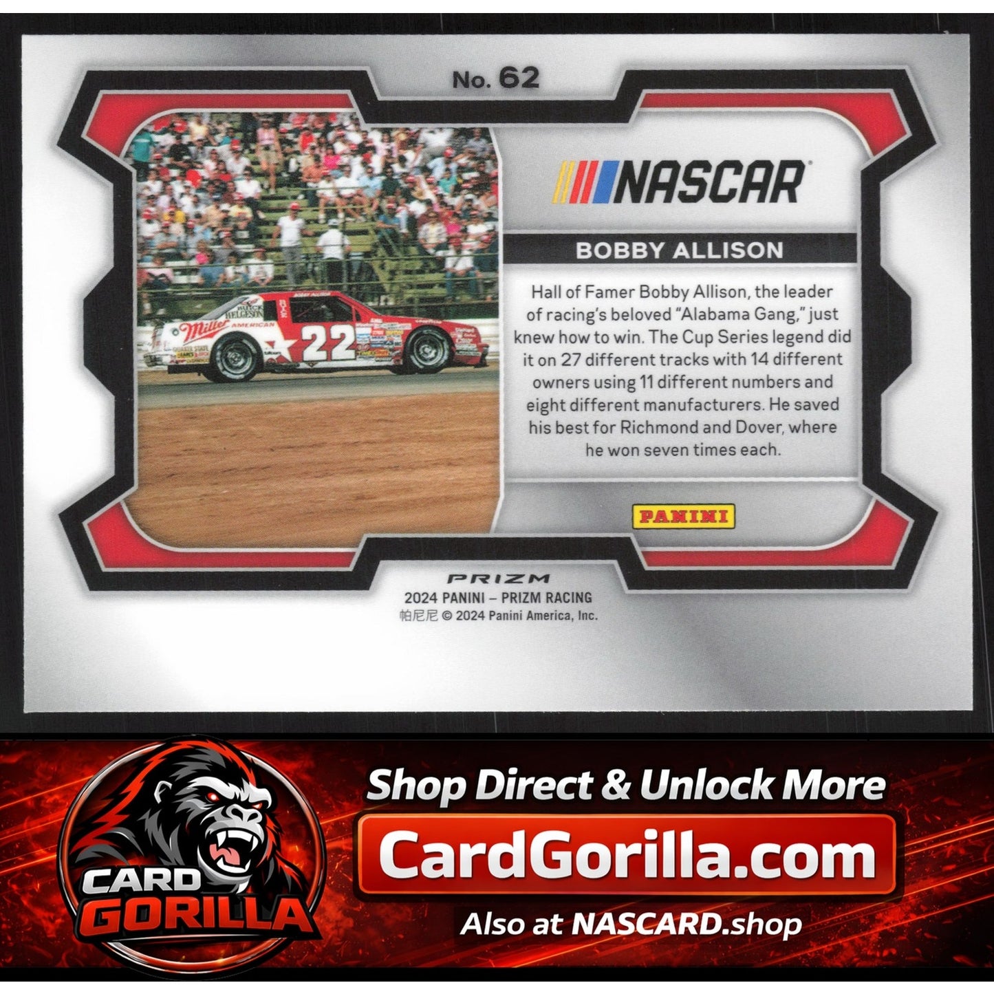 2024 Panini Prizm #62 Bobby Allison White Sparkle