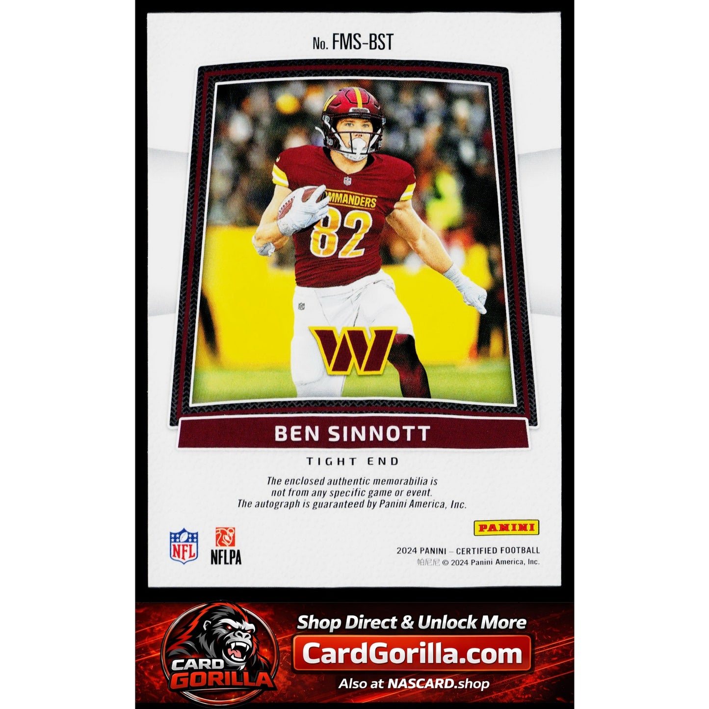 2024 Panini Certified Ben Sinnott Freshman Fabric Mirror Signatures #/399