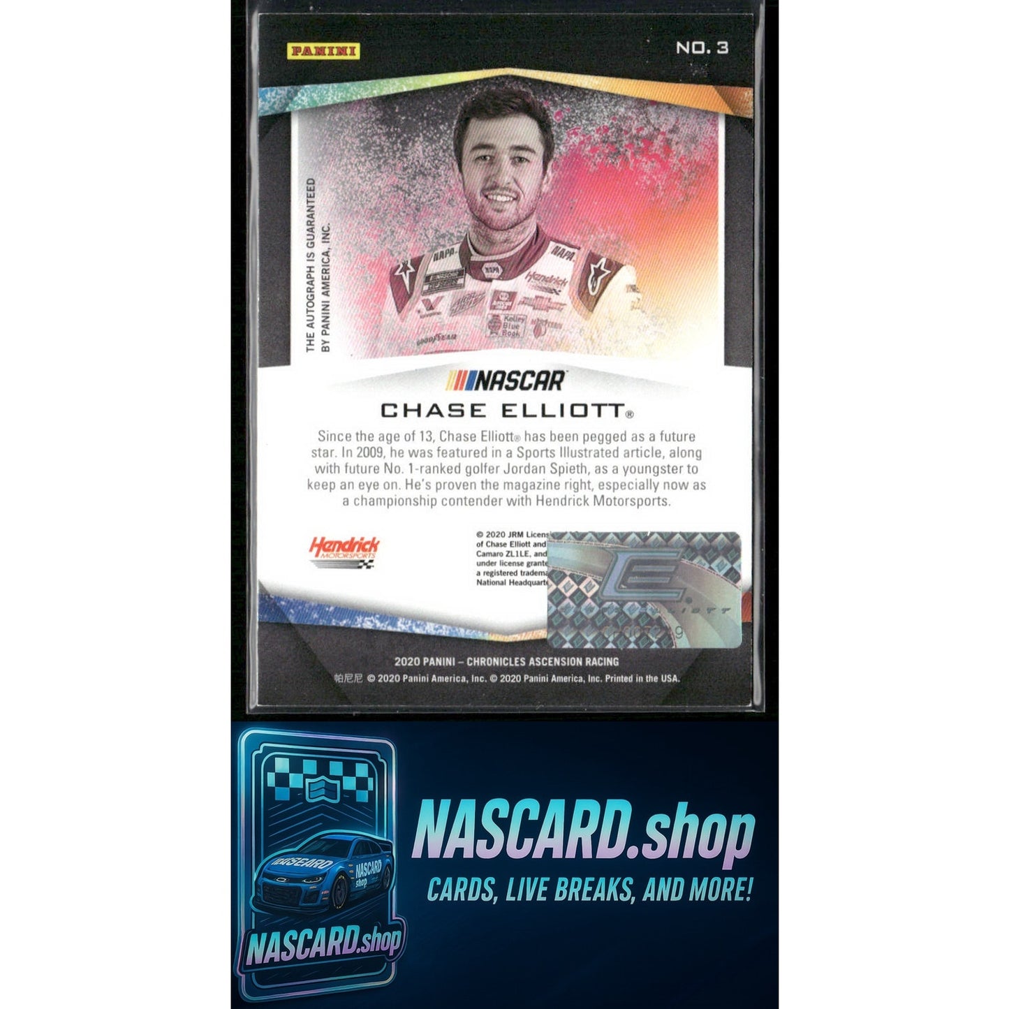 2020 Panini Chronicles #3 Chase Elliott Ascension Autographs #/15